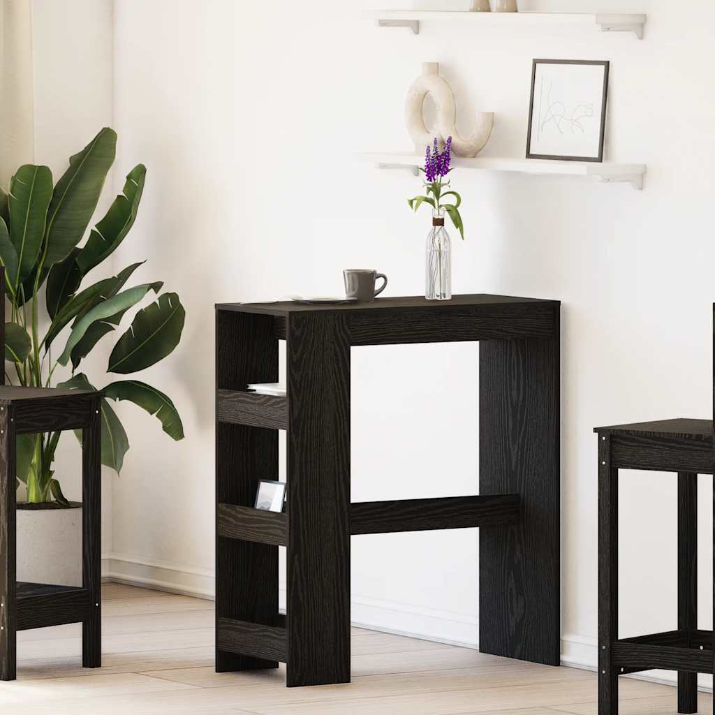 vidaXL Τραπέζι Μπαρ με Ράφια από Μαύρη Δρυς 90x40x103,5 εκ. από Τεχνητό Ξύλο