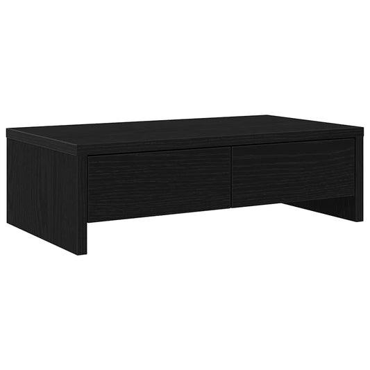 vidaXL Βάση Οθόνης με Συρτάρια Μαύρη Δρυς 50x27x15 εκ. από Τεχνητό Ξύλο