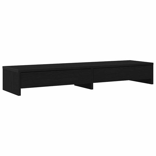 vidaXL Βάση Οθόνης με Συρτάρια Μαύρη Δρυς 100x27x15 εκ. από Τεχνητό Ξύλο