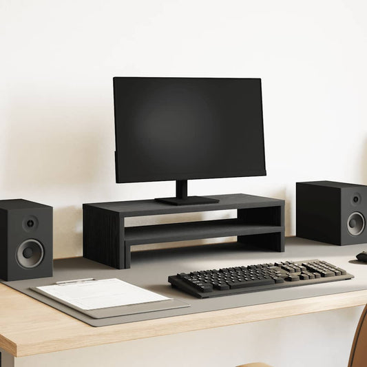vidaXL Βάση Οθόνης Μαύρη Δρυς 54x22x15 εκ. από Τεχνητό Ξύλο