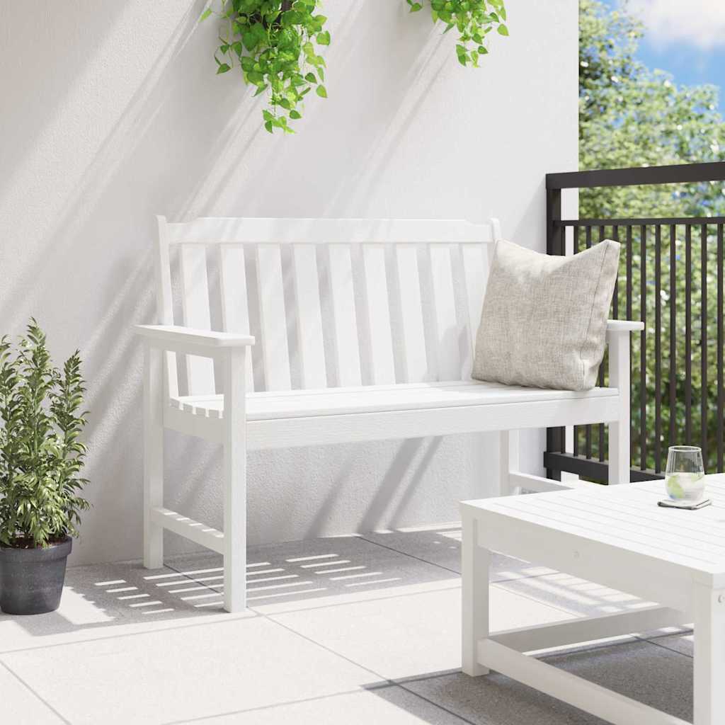 vidaXL Παγκάκι κήπου Λευκό 120 x 59 x 88 εκ. HDPE