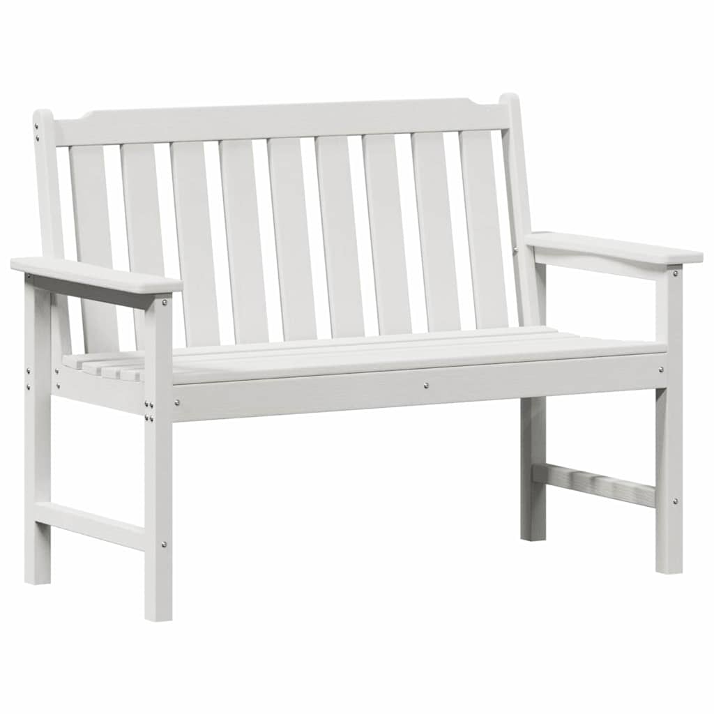 vidaXL Παγκάκι κήπου Λευκό 120 x 59 x 88 εκ. HDPE