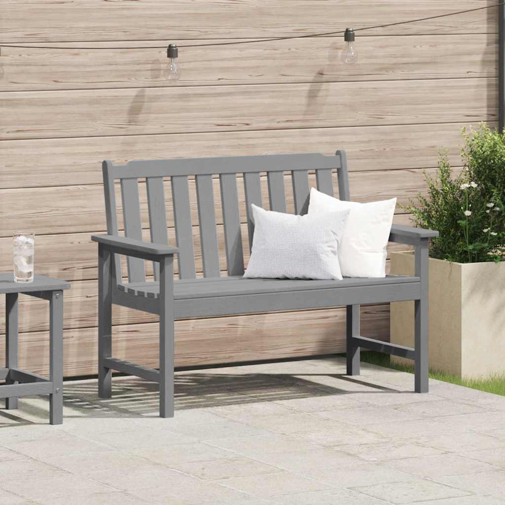 vidaXL Παγκάκι κήπου Ανοιχτό γκρι 120 x 59 x 88 εκ. HDPE