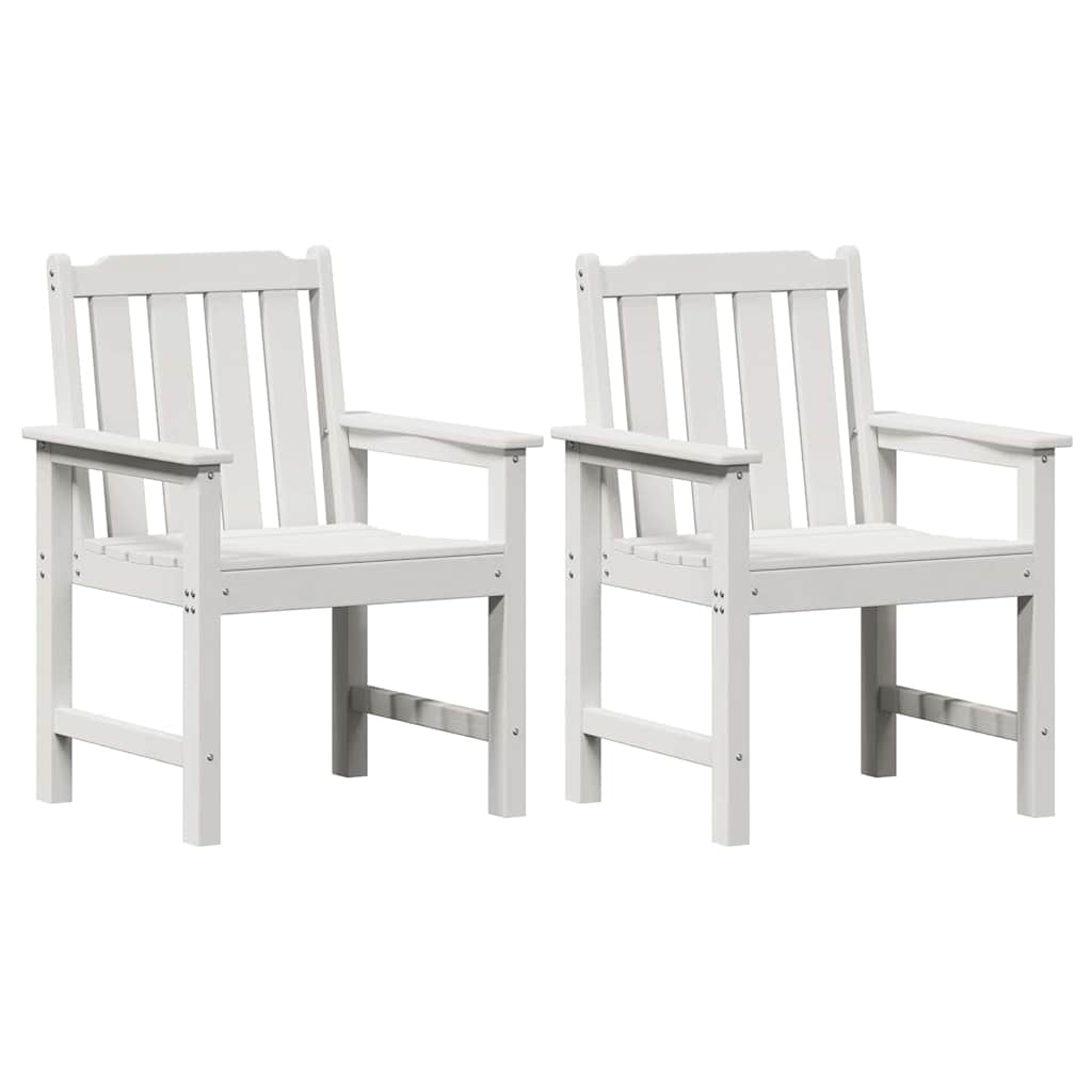 vidaXL Καρέκλα φαγητού κήπου 2 pcs Λευκό 65,5 x 59 x 88 εκ HDPE