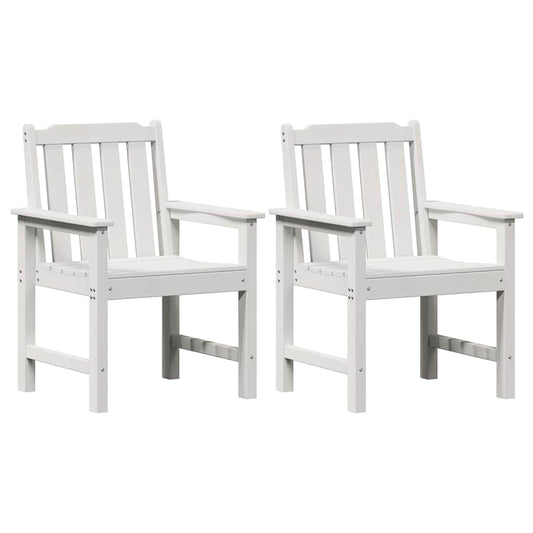 vidaXL Καρέκλα φαγητού κήπου 2 pcs Λευκό 65,5 x 59 x 88 εκ HDPE