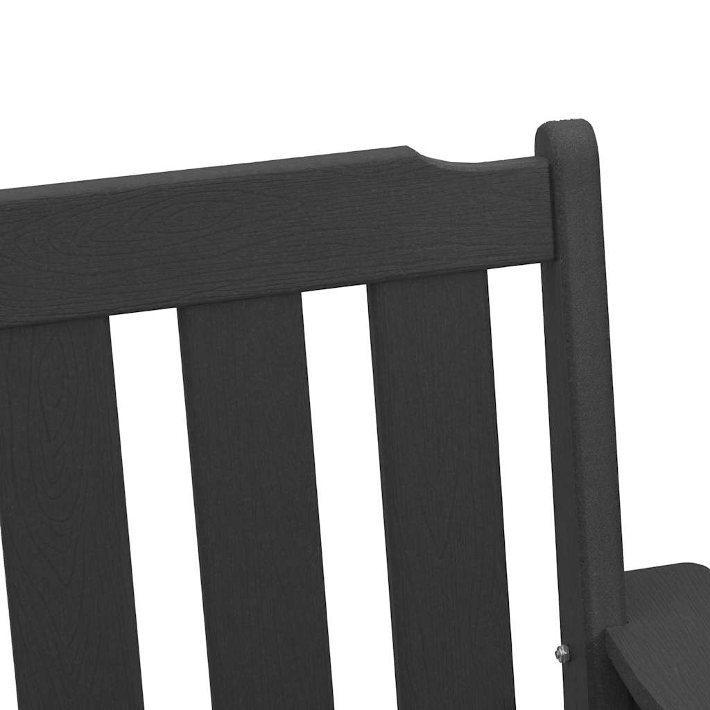 vidaXL Καρέκλα φαγητού κήπου 2 pcs Μαύρο 65,5 x 59 x 88 εκ HDPE
