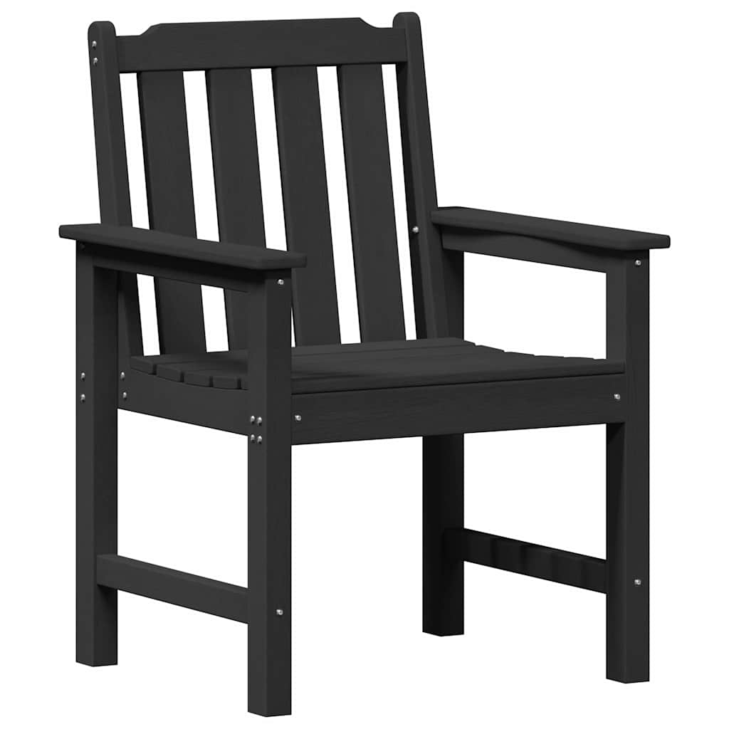 vidaXL Καρέκλα φαγητού κήπου 2 pcs Μαύρο 65,5 x 59 x 88 εκ HDPE