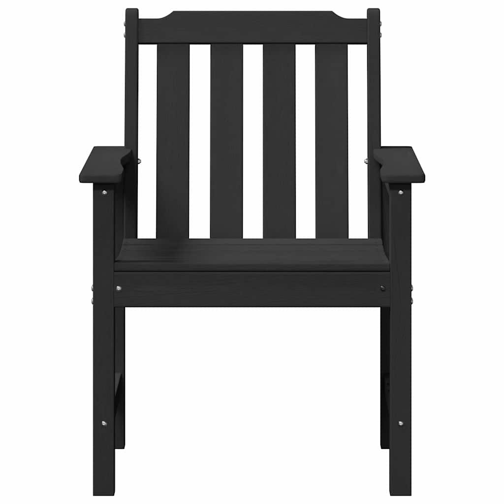 vidaXL Καρέκλα φαγητού κήπου 2 pcs Μαύρο 65,5 x 59 x 88 εκ HDPE
