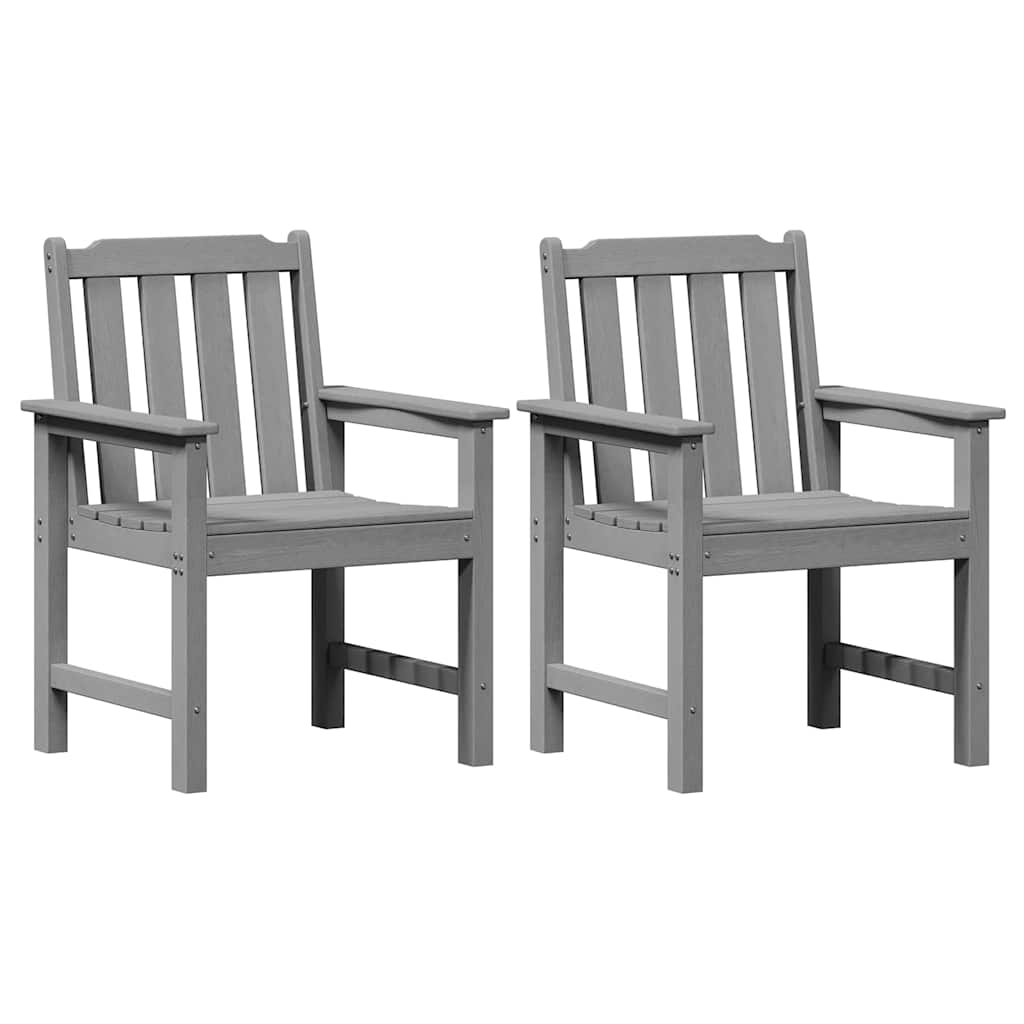 vidaXL Καρέκλα φαγητού κήπου 2 pcs Ανοιχτό γκρι 65,5 x 59 x 88 εκ HDPE