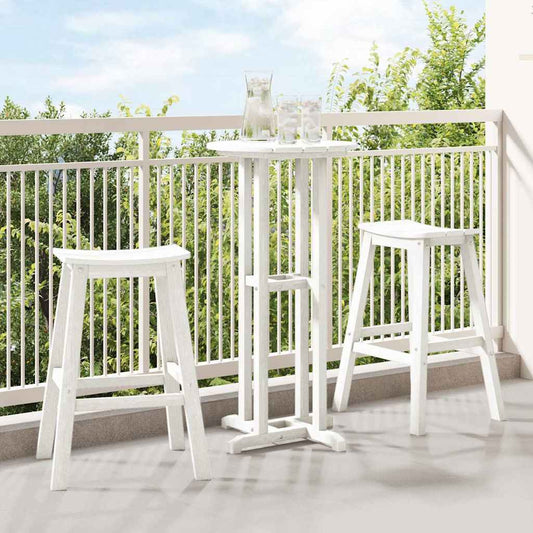 vidaXL Μπαρ σκαμπό 2 pcs Λευκό 52 x 43 x 73,5 εκ HDPE