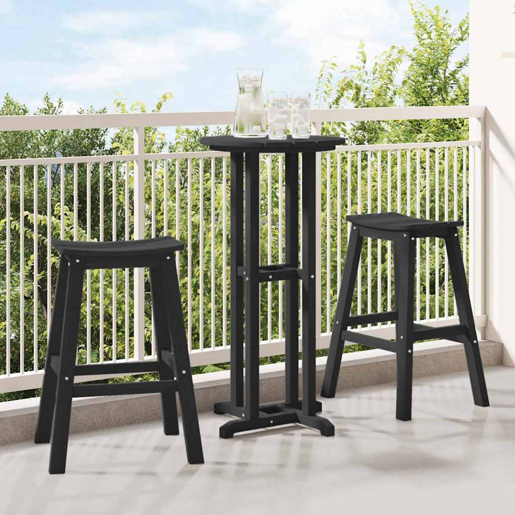 vidaXL Μπαρ σκαμπό 2 pcs Μαύρο 52 x 43 x 73,5 εκ HDPE