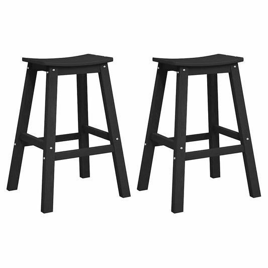 vidaXL Μπαρ σκαμπό 2 pcs Μαύρο 52 x 43 x 73,5 εκ HDPE