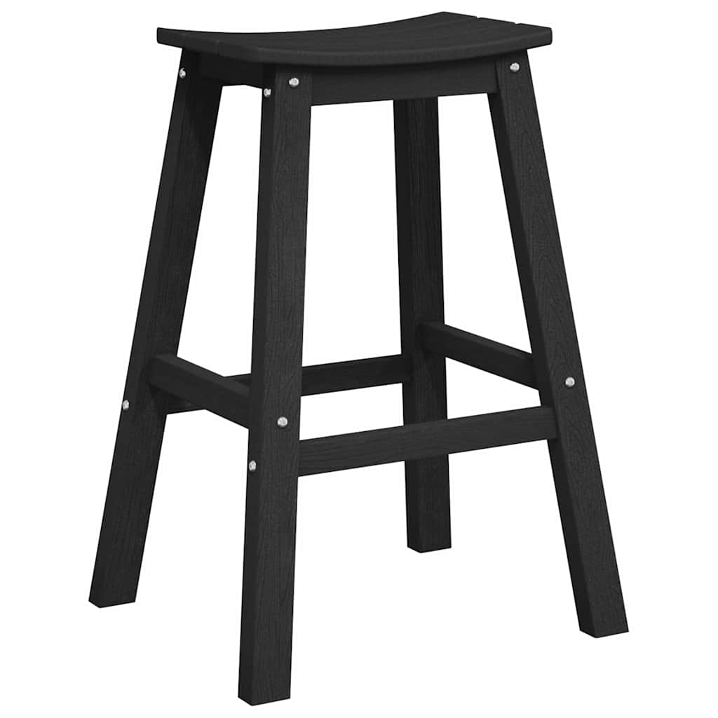 vidaXL Μπαρ σκαμπό 2 pcs Μαύρο 52 x 43 x 73,5 εκ HDPE