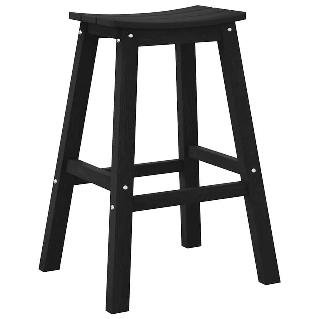 vidaXL Μπαρ σκαμπό 2 pcs Μαύρο 52 x 43 x 73,5 εκ HDPE