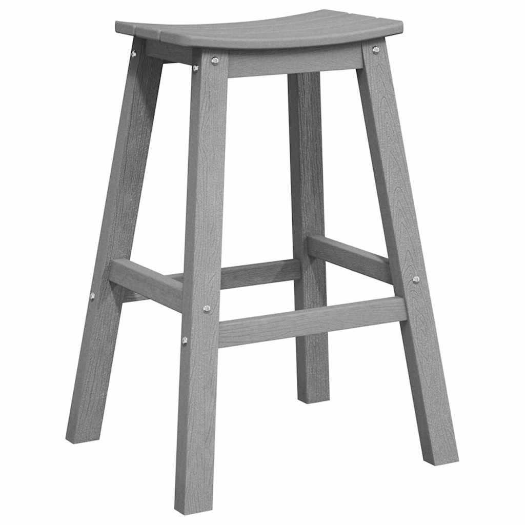 vidaXL Μπαρ σκαμπό 2 pcs Ανοιχτό γκρι 52 x 43 x 73,5 εκ HDPE