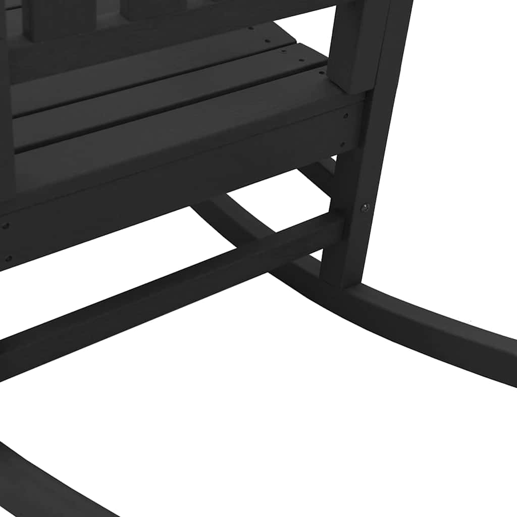 vidaXL Κουνιστή Καρέκλα Κήπου Μαύρο 92 x 70 x 108εκ HDPE