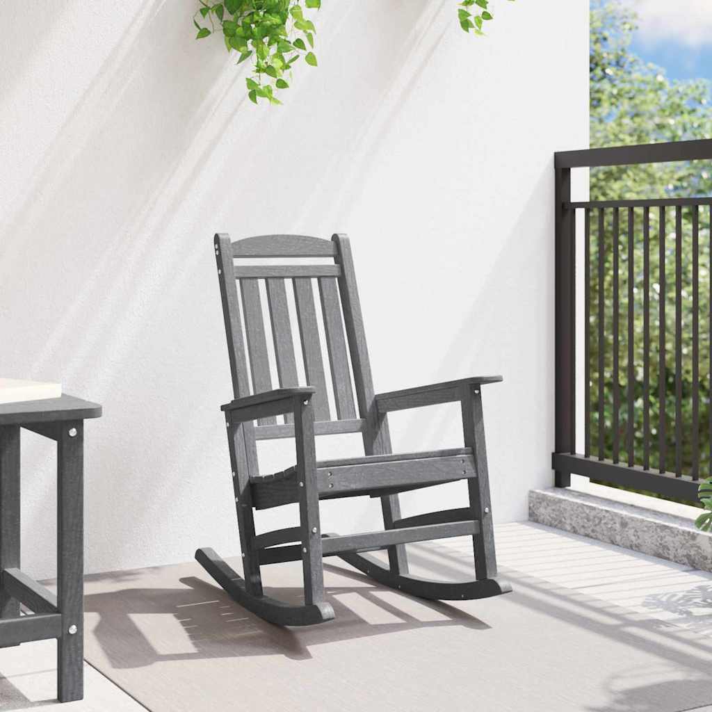 vidaXL Κουνιστή Καρέκλα Κήπου Ανοιχτό γκρι 92 x 70 x 108εκ HDPE