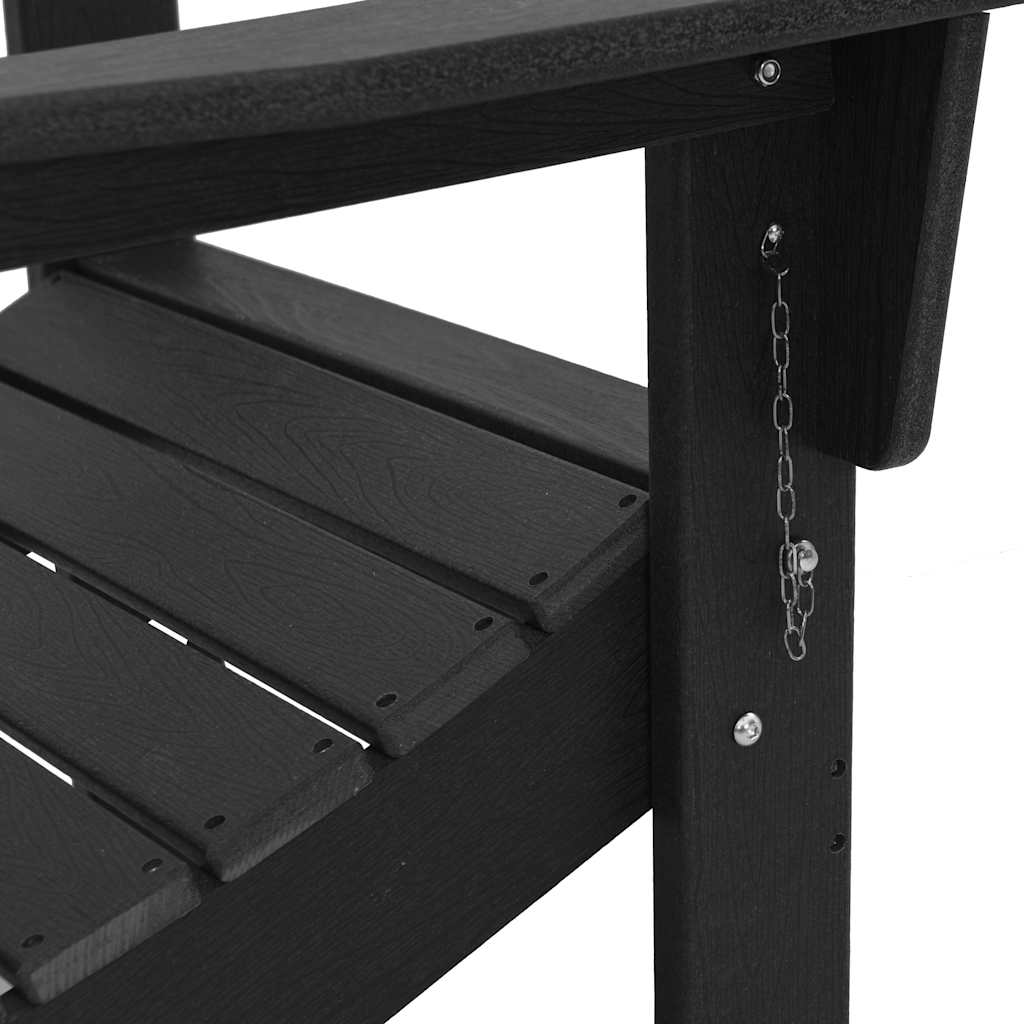 vidaXL Πτυσσόμενη Καρέκλα Adirondack Μαύρο 80,5 x 74,5 x 92 εκ HDPE