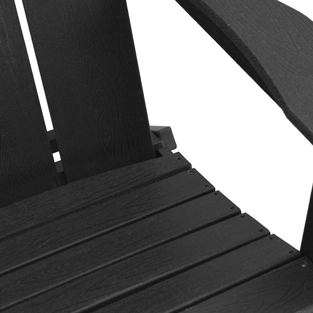 vidaXL Πτυσσόμενη Καρέκλα Adirondack Μαύρο 80,5 x 74,5 x 92 εκ HDPE