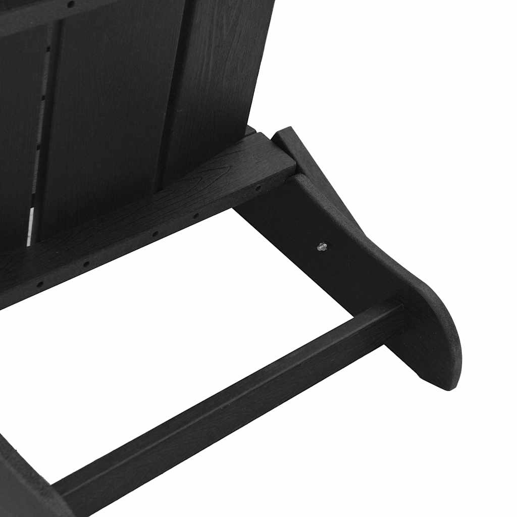 vidaXL Πτυσσόμενη Καρέκλα Adirondack Μαύρο 80,5 x 74,5 x 92 εκ HDPE