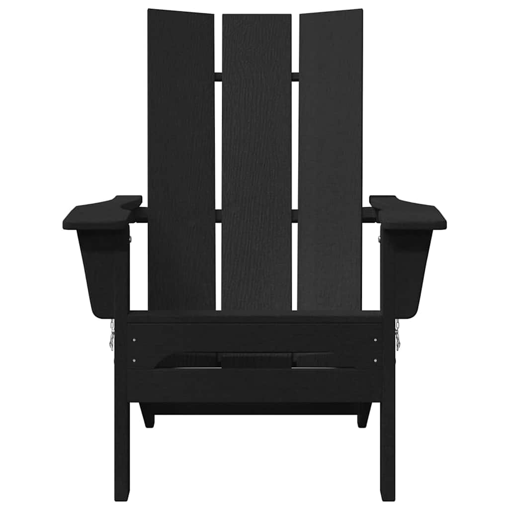 vidaXL Πτυσσόμενη Καρέκλα Adirondack Μαύρο 80,5 x 74,5 x 92 εκ HDPE