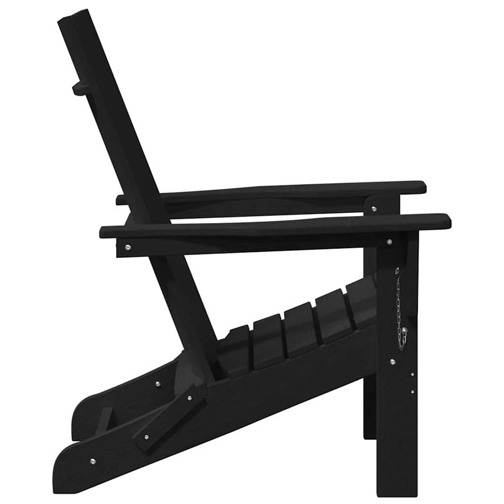 vidaXL Πτυσσόμενη Καρέκλα Adirondack Μαύρο 80,5 x 74,5 x 92 εκ HDPE