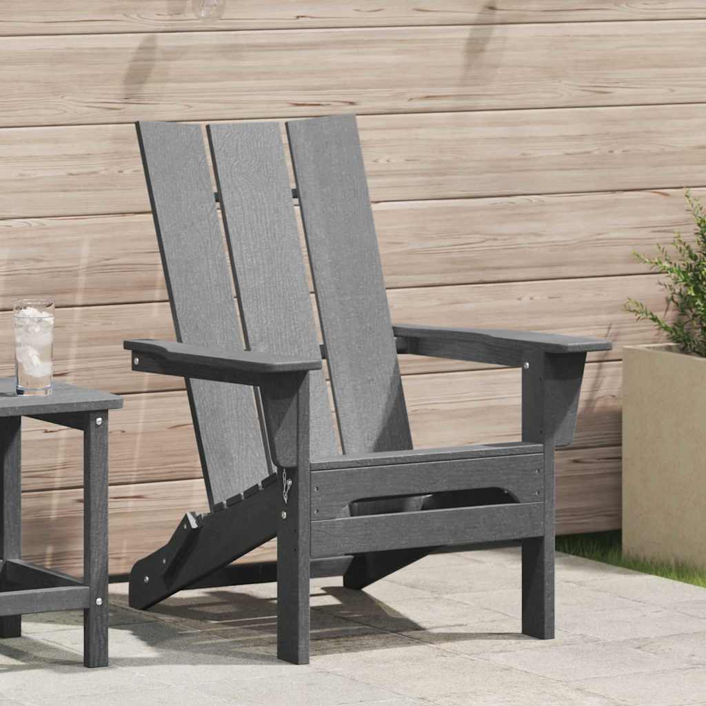 vidaXL Πτυσσόμενη Καρέκλα Adirondack Ανοιχτό γκρι 80,5 x 74,5 x 92 εκ
