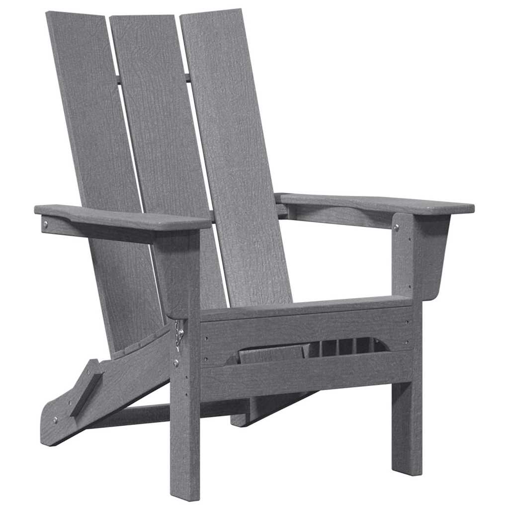 vidaXL Πτυσσόμενη Καρέκλα Adirondack Ανοιχτό γκρι 80,5 x 74,5 x 92 εκ