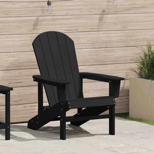 vidaXL Καρέκλα Adirondack Μαύρο 82 x 74 x 92 εκ. HDPE