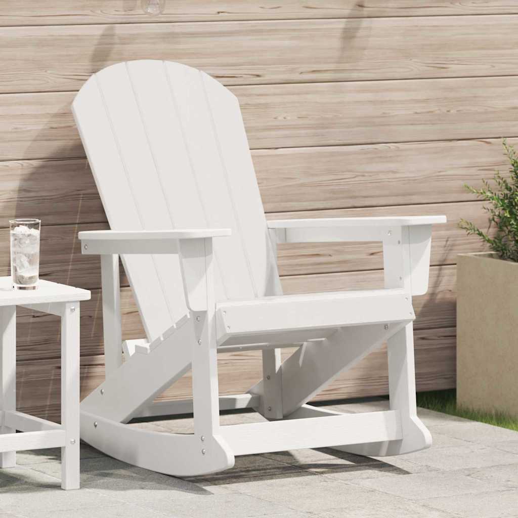 vidaXL Καθιστική Καρέκλα Ροκ Adirondack Λευκό 92 x 73,5 x 92 εκ HDPE