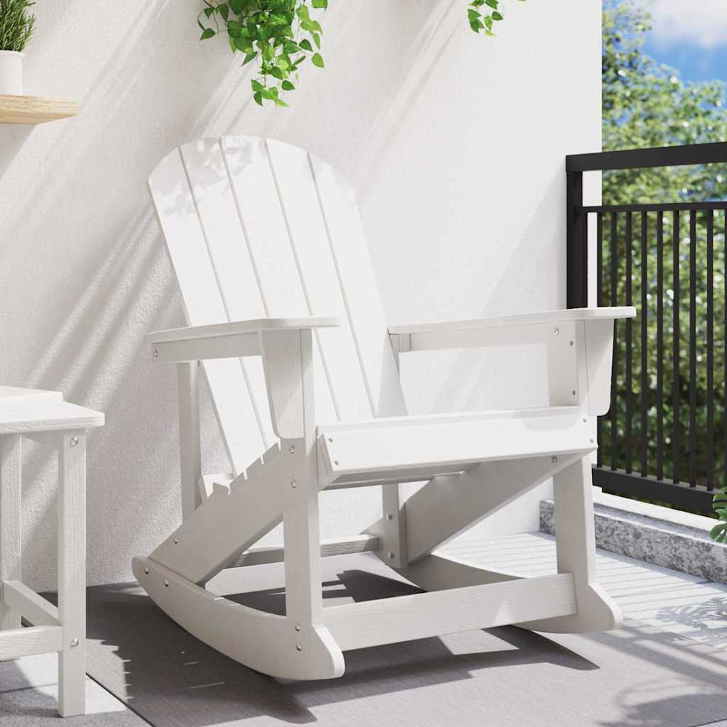 vidaXL Καθιστική Καρέκλα Ροκ Adirondack Λευκό 92 x 73,5 x 92 εκ HDPE