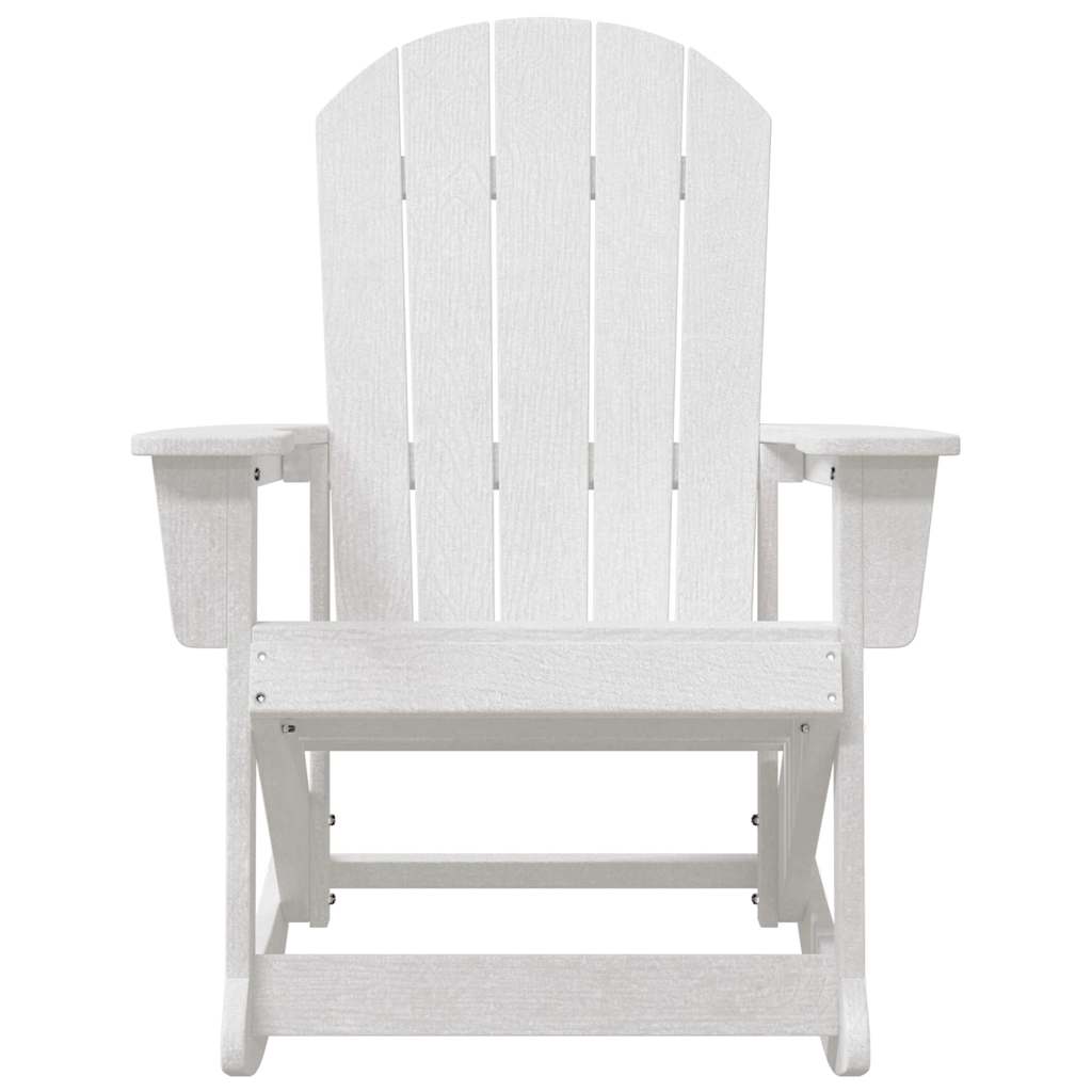 vidaXL Καθιστική Καρέκλα Ροκ Adirondack Λευκό 92 x 73,5 x 92 εκ HDPE