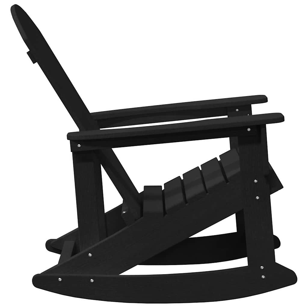 vidaXL Καθιστική Καρέκλα Ροκ Adirondack Μαύρο 92 x 73,5 x 92 εκ HDPE