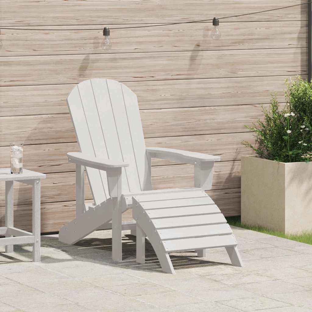 vidaXL Καρέκλα Adirondack Λευκό 82 x 74 x 92 εκ. HDPE