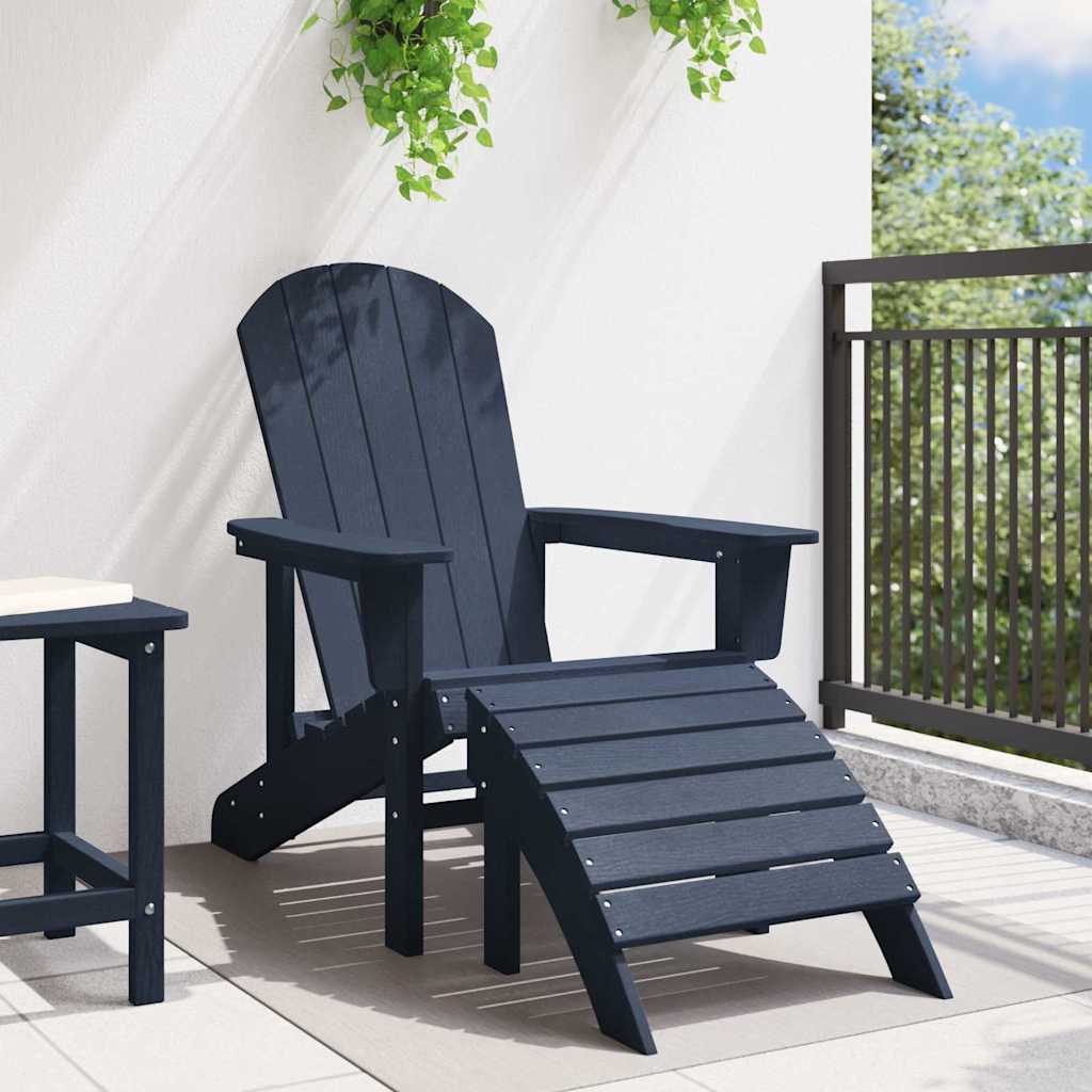 vidaXL Καρέκλα Adirondack Σκούρο μπλε 82 x 74 x 92 εκ. HDPE