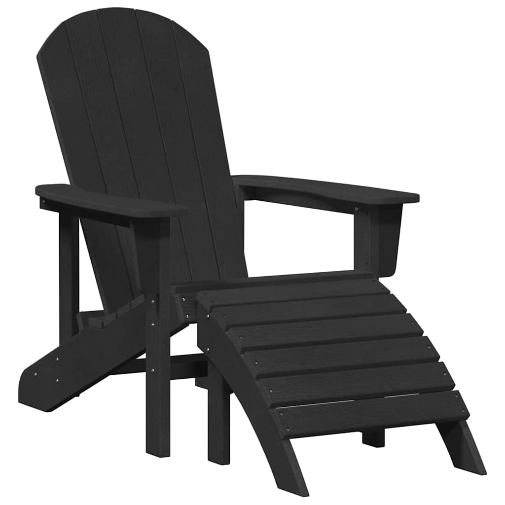 vidaXL Καρέκλα Adirondack Μαύρο 82 x 74 x 92 εκ. HDPE