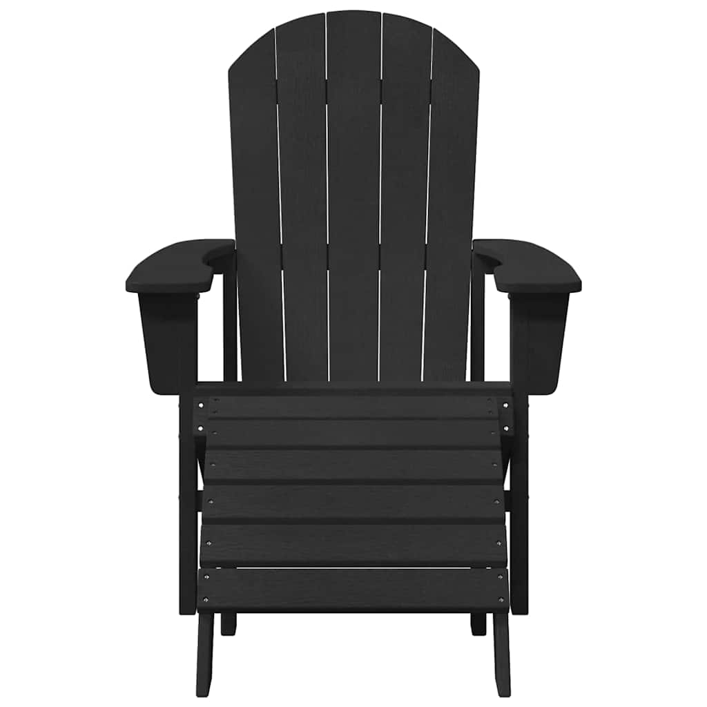 vidaXL Καρέκλα Adirondack Μαύρο 82 x 74 x 92 εκ. HDPE