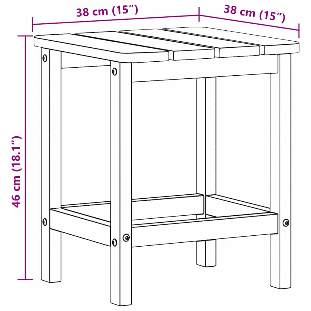 vidaXL Τραπεζάκι Πλευράς Μαύρο 38 x 38 x 46 εκ. Πολυαιθυλένιο
