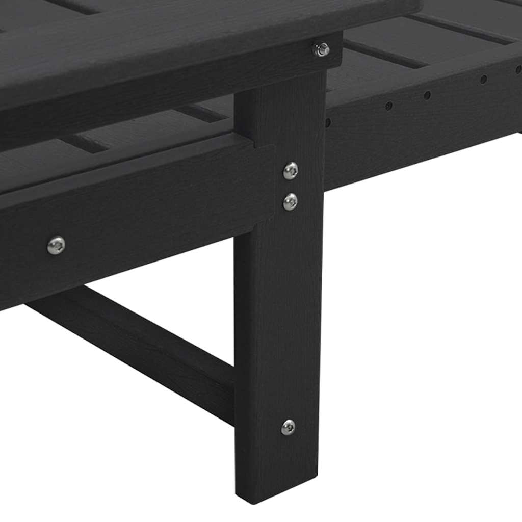 vidaXL Ξαπλώστρα Μαύρο 195,5 x 53 x 98,5 εκ HDPE