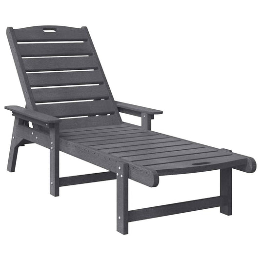 vidaXL Ξαπλώστρα Ανοιχτό γκρι 195,5 x 53 x 98,5 εκ HDPE