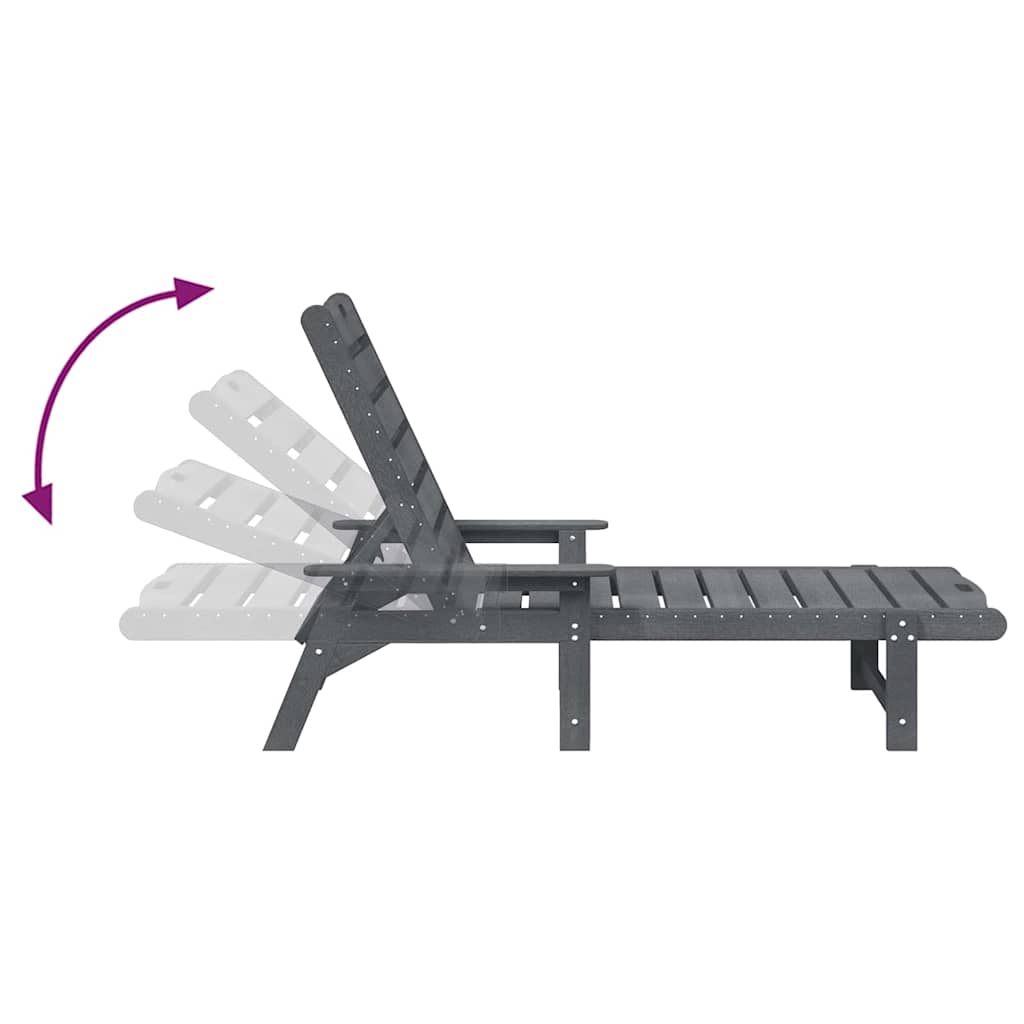 vidaXL Ξαπλώστρα Ανοιχτό γκρι 195,5 x 53 x 98,5 εκ HDPE