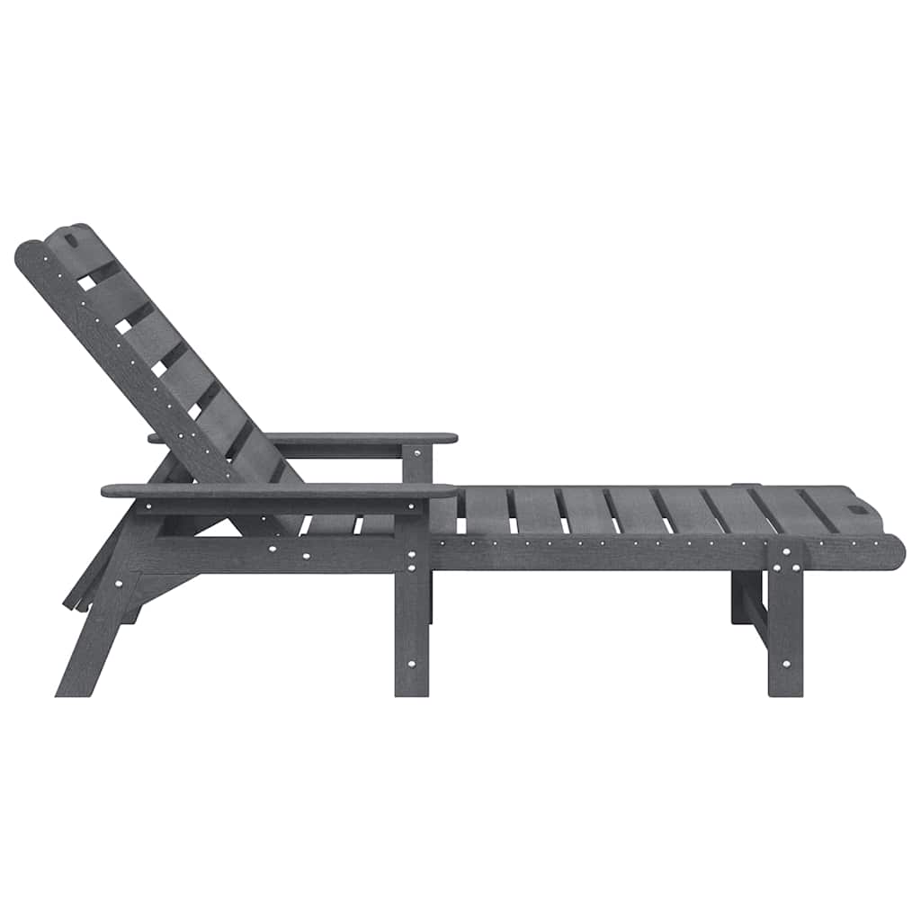 vidaXL Ξαπλώστρα Ανοιχτό γκρι 195,5 x 53 x 98,5 εκ HDPE