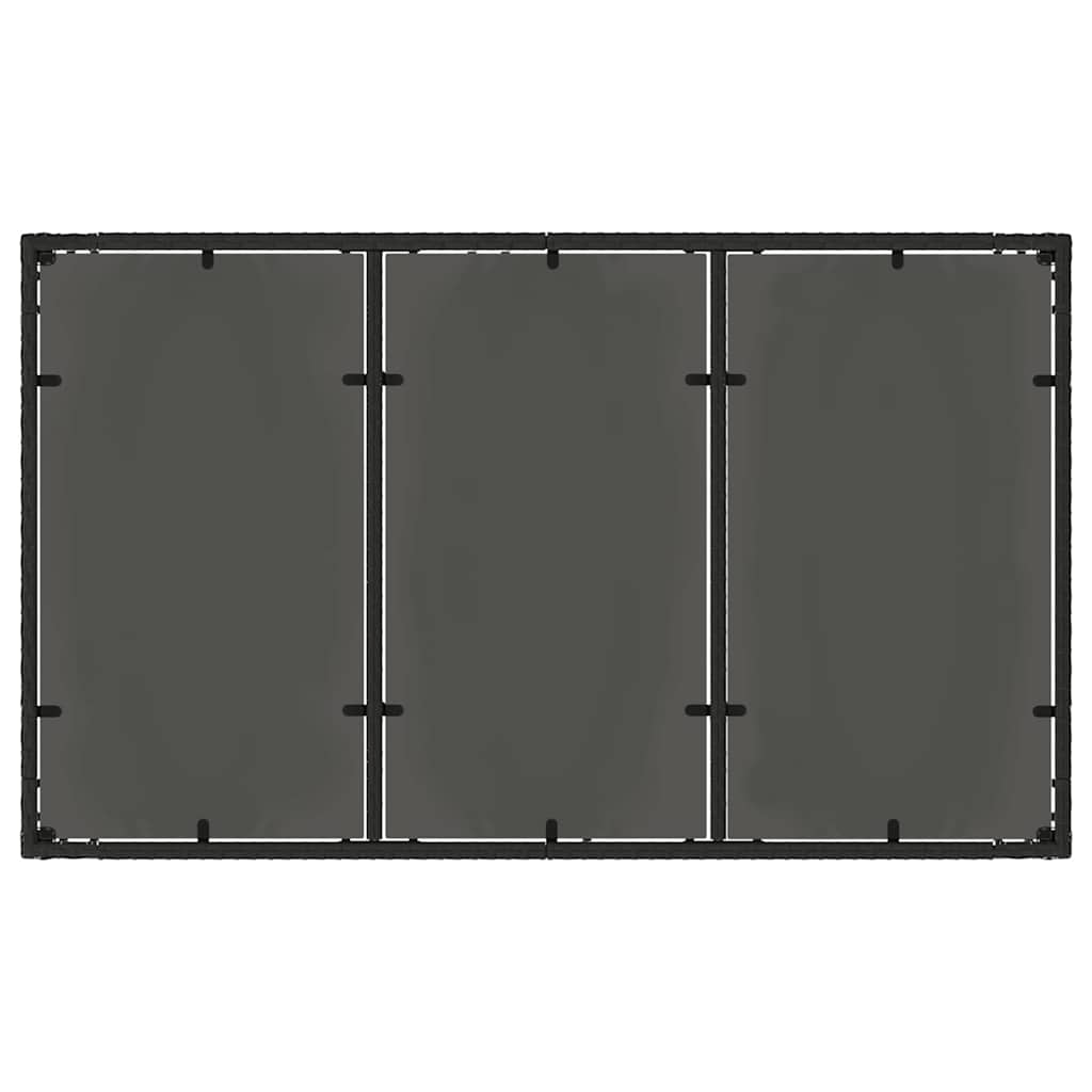 vidaXL Σέτ φαγητού για κήπο 7 pcs Μαύρο Πολυ ράταν