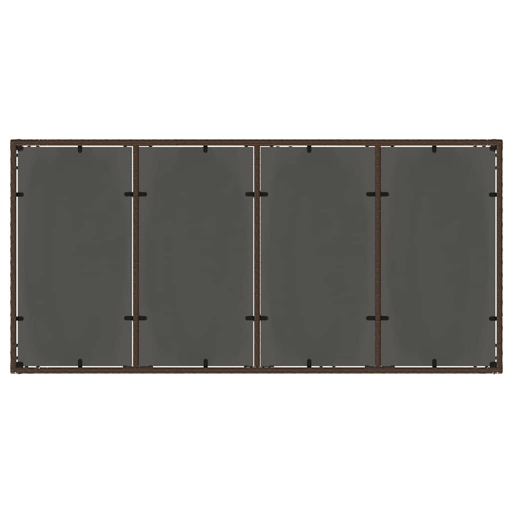 vidaXL Σέτ φαγητού για κήπο 9 pcs Καφέ Πολυ ράταν