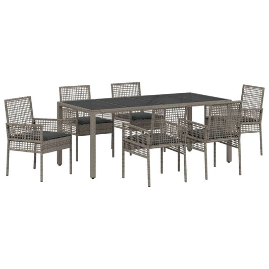 vidaXL Σετ Τραπεζαρίας Κήπου 7 pcs Γκρι 190 x 90 x 75 cm