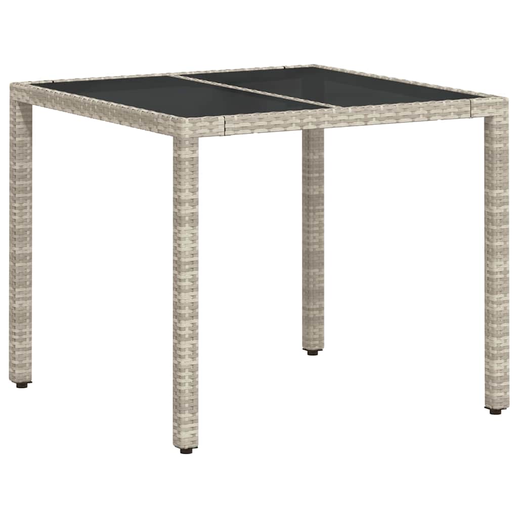 vidaXL Σέτ φαγητού για κήπο 3 pcs Ανοιχτό γκρι Πολυ ράταν