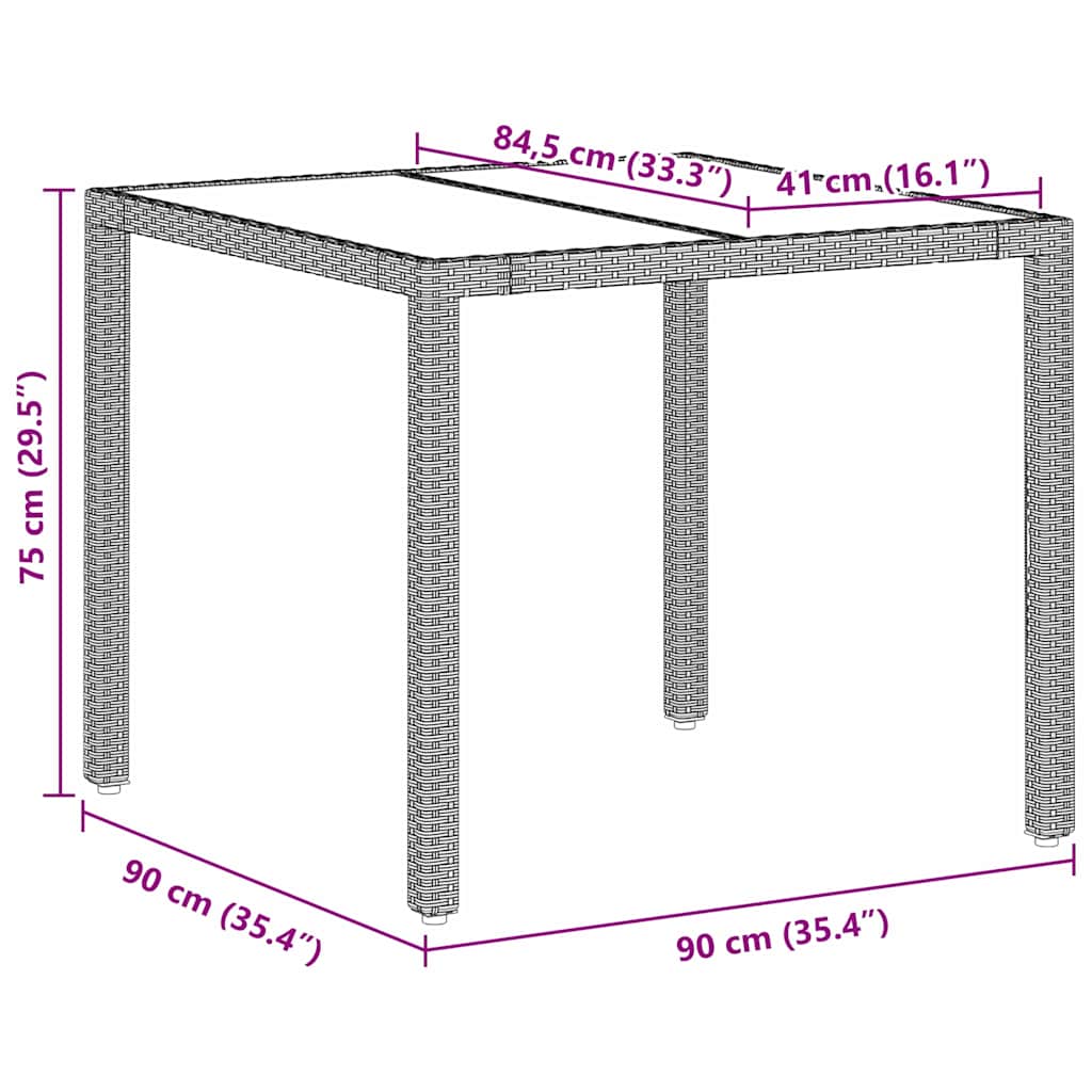 vidaXL Σέτ φαγητού για κήπο 5 pcs Ανοιχτό γκρι Πολυ ράταν