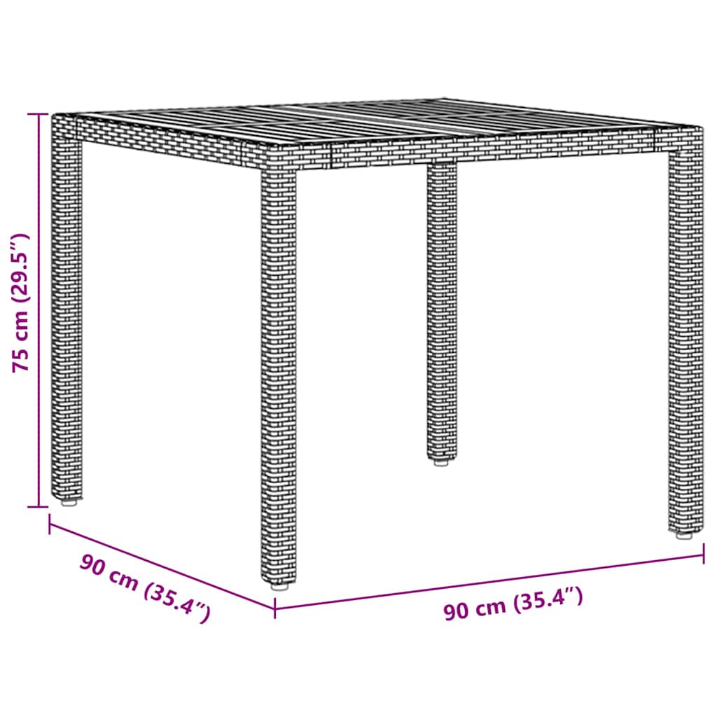 vidaXL Σέτ φαγητού για κήπο 5 pcs Μαύρο συνθετικό ρατάν