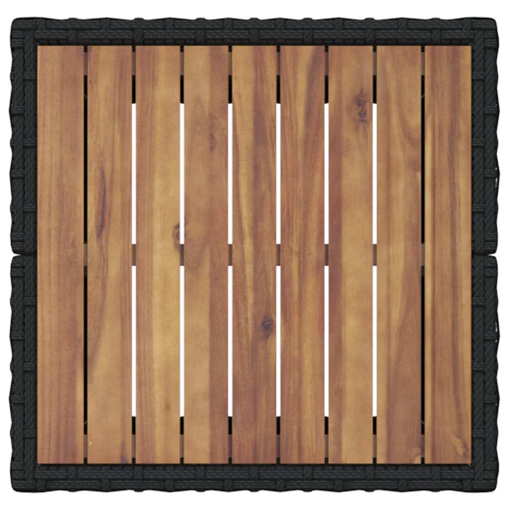 vidaXL Σετ Κήπου 3 Τεμαχίων με Μαξιλάρια Μαύρο Πολυ Ράτταν