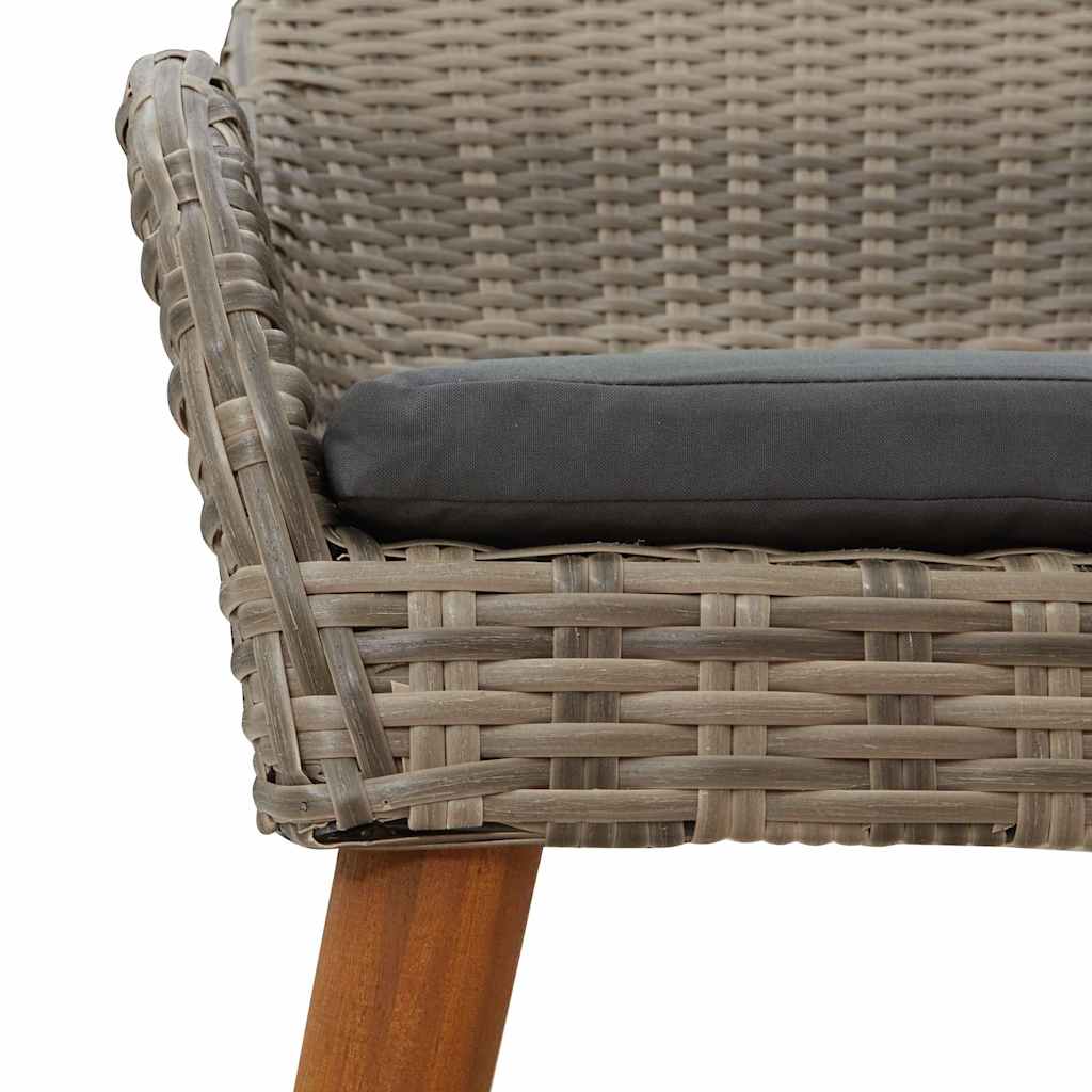 vidaXL Καρέκλα Κήπου 2 pcs Μαύρο 62.5 x 55 x 82 εκ συνθετικό ρατάν